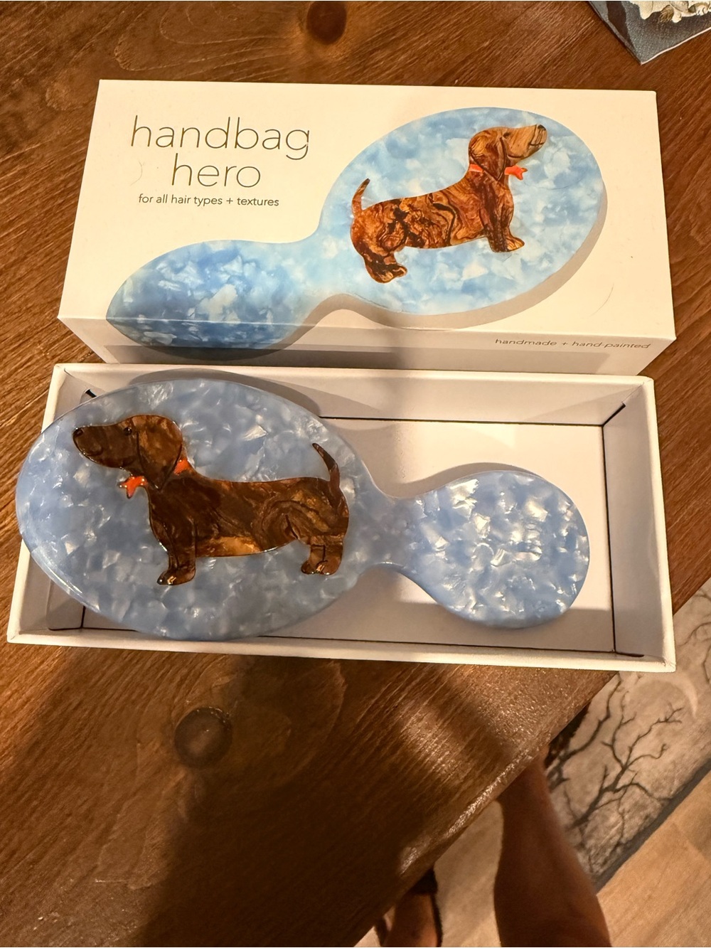 Anthropology handmade dachshund brush